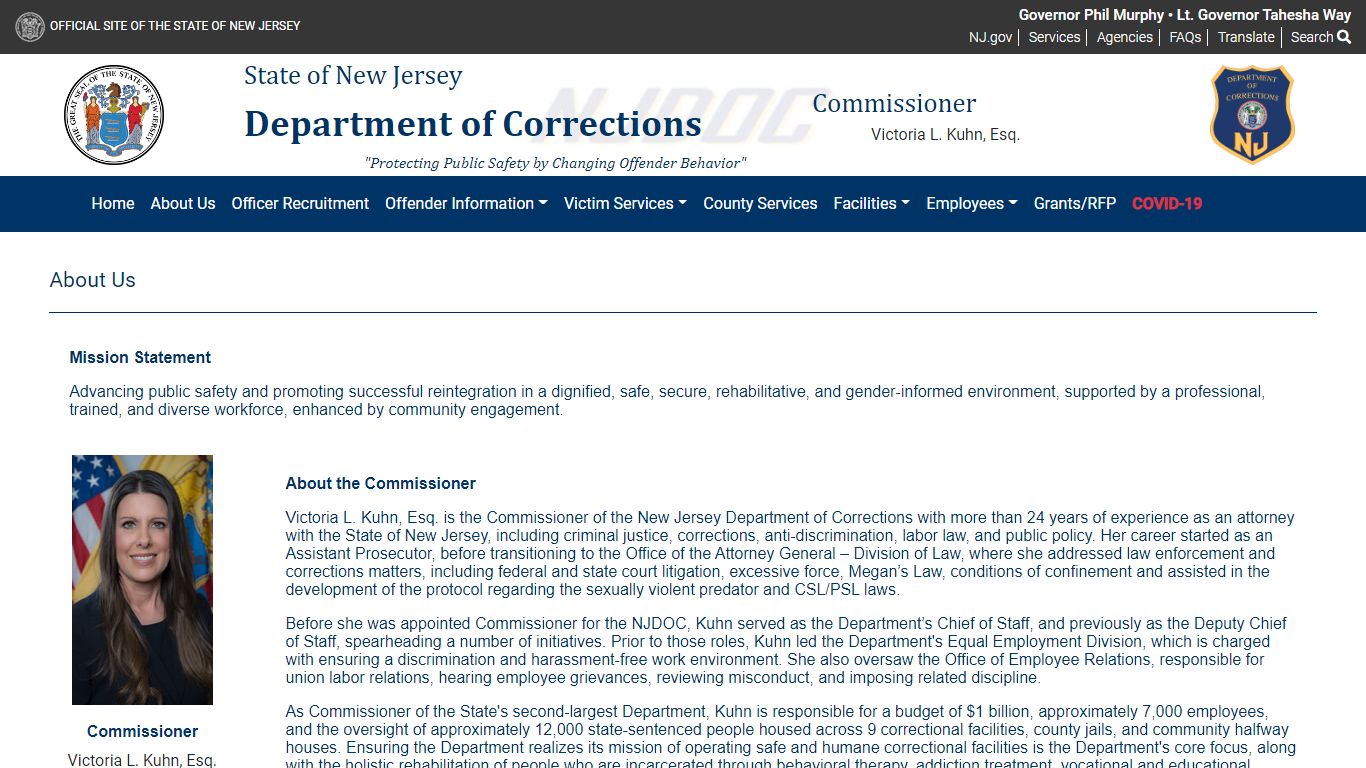 The Official Website for the New Jersey Department of Corrections ...